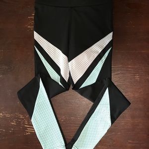 Mint and black leggings